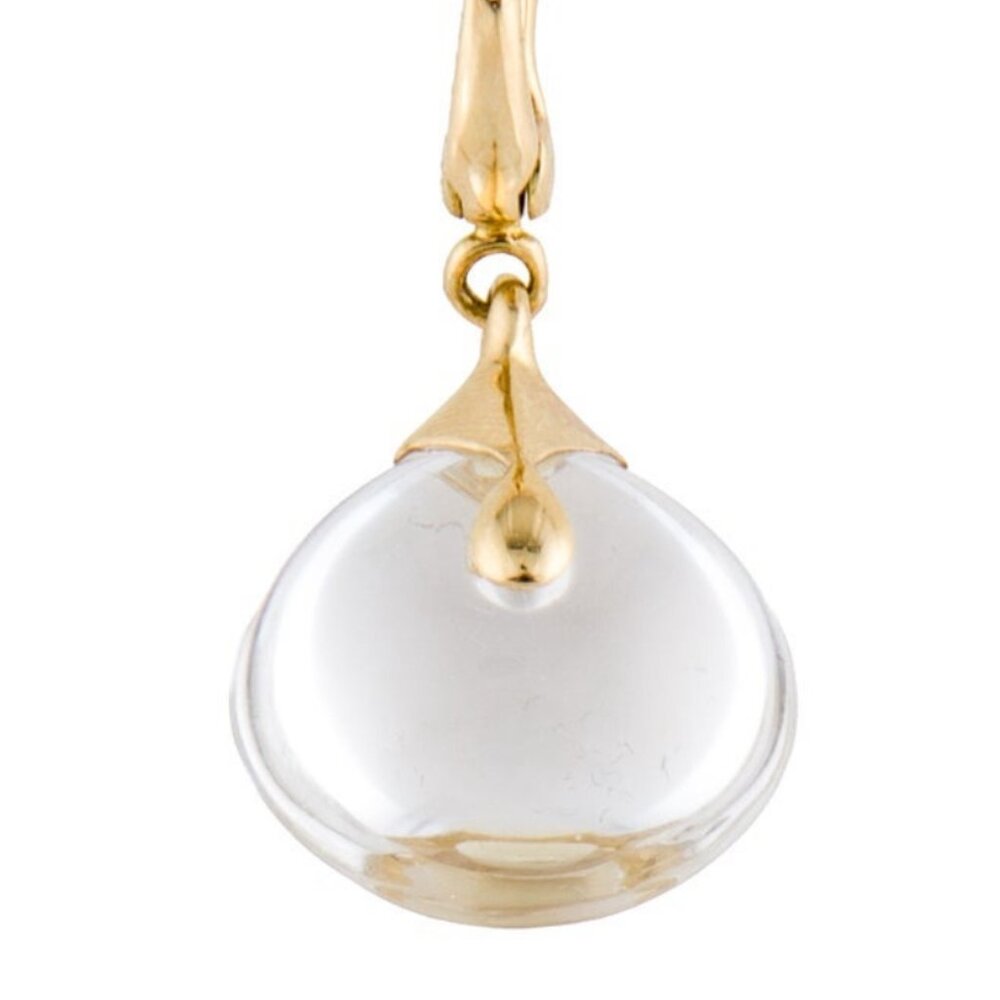 BACCARAT 18K 750 YELLOW GOLD RARE FRENCH CRYSTAL PENDANT NECKLACE - Picture 5 of 8